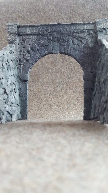 "Eye level" view of portal with some weathering and ready for locating on layout